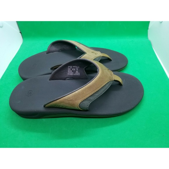 Men\'s Reef Bounce Coast Flip Flop Brown Leather Sandals Size 8 main image 7